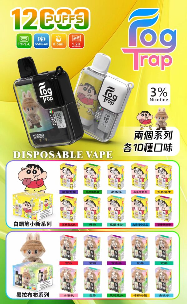 Fog Trap💗蠟筆小新x拉布布聯名款 拋棄式電子煙 12000口💗